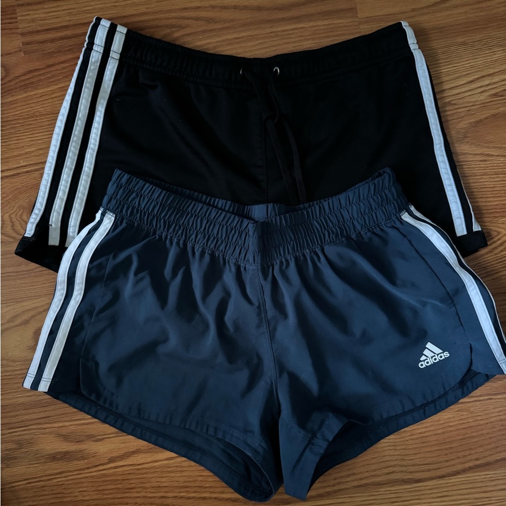 Adidas Women's Black and Navy Athletic Shorts